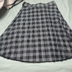 Midi Plaid Pleated Skirt
